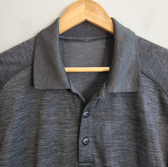 Lululemon Men's Metal Vent Performance Polo Shirt Short Sleeve Gray Size XL - Picture 3 of 8